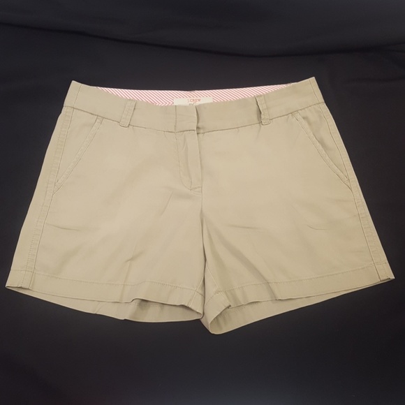 J. CREW Factory Women's (6) Chino Khaki Tan SHORTS - Picture 1 of 3